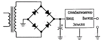 Схема стабилизатора напряжения постоянного тока