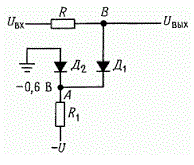 Схема компенсации падения напряжения на диоде в логарифмическом преобразователе