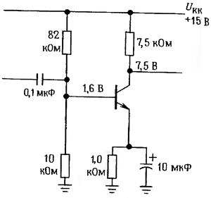 Шунтируемый резистор в эмиттерной цепи с заземленным эмиттером