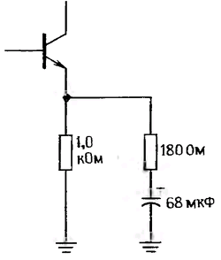 Схема усилителя с общим эмиттером и разделенным сигналом цепи и постоянного тока