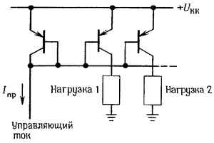 Схема токового зеркала с несколькими выходами